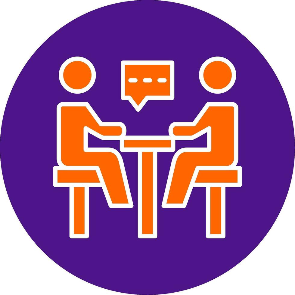 Meeting Line Filled Circle Icon vector