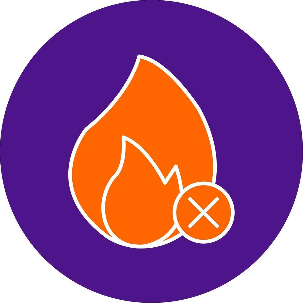 No Fire Line Filled Circle Icon vector