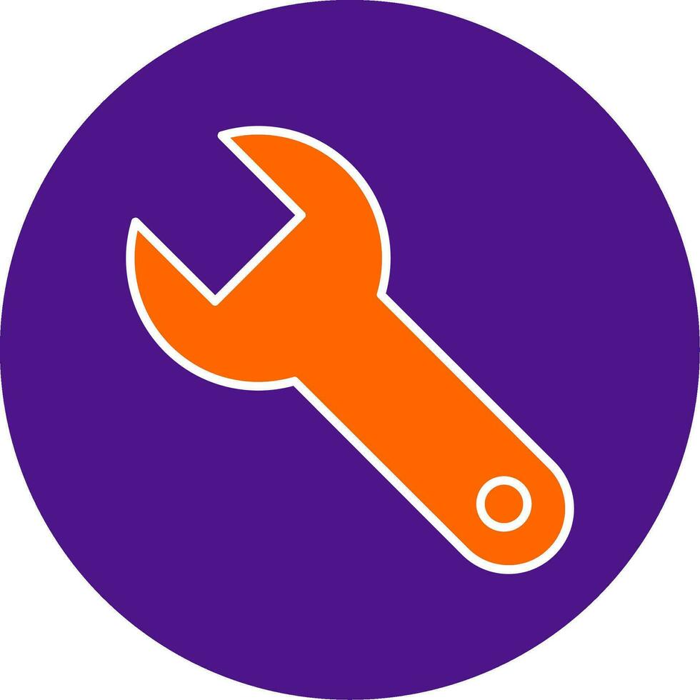 Wrench Line Filled Circle Icon vector