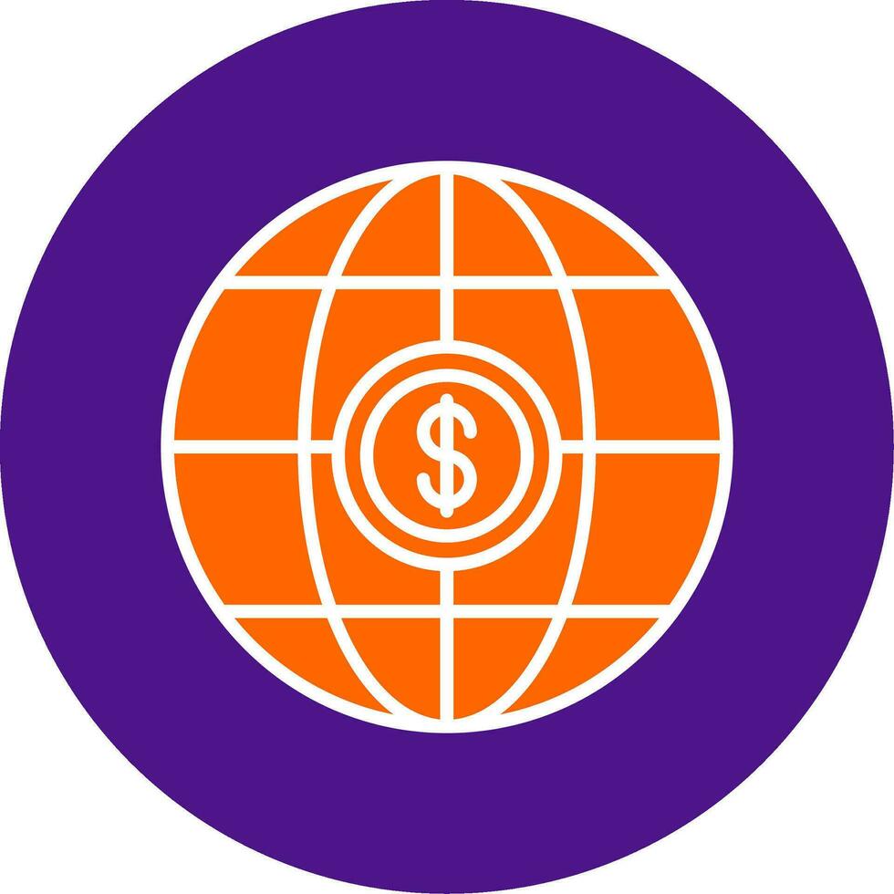 International Business Line Filled Circle Icon vector