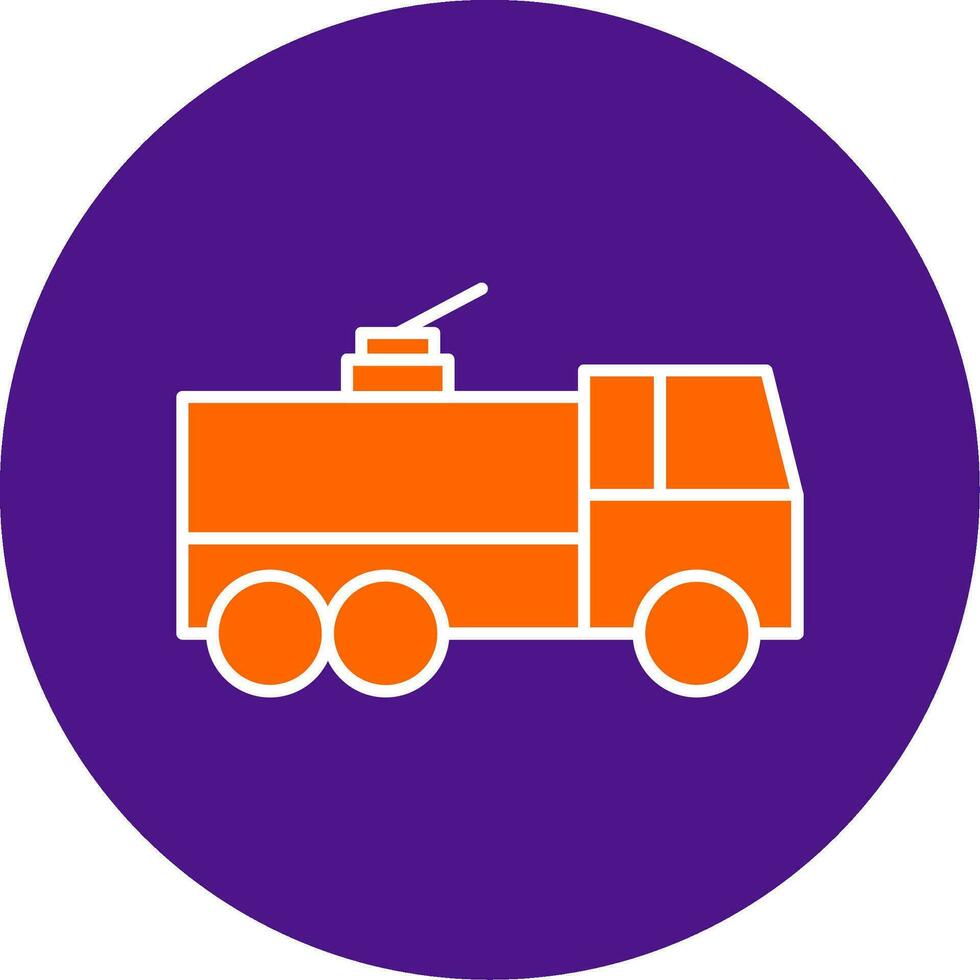 Fire Truck Line Filled Circle Icon vector