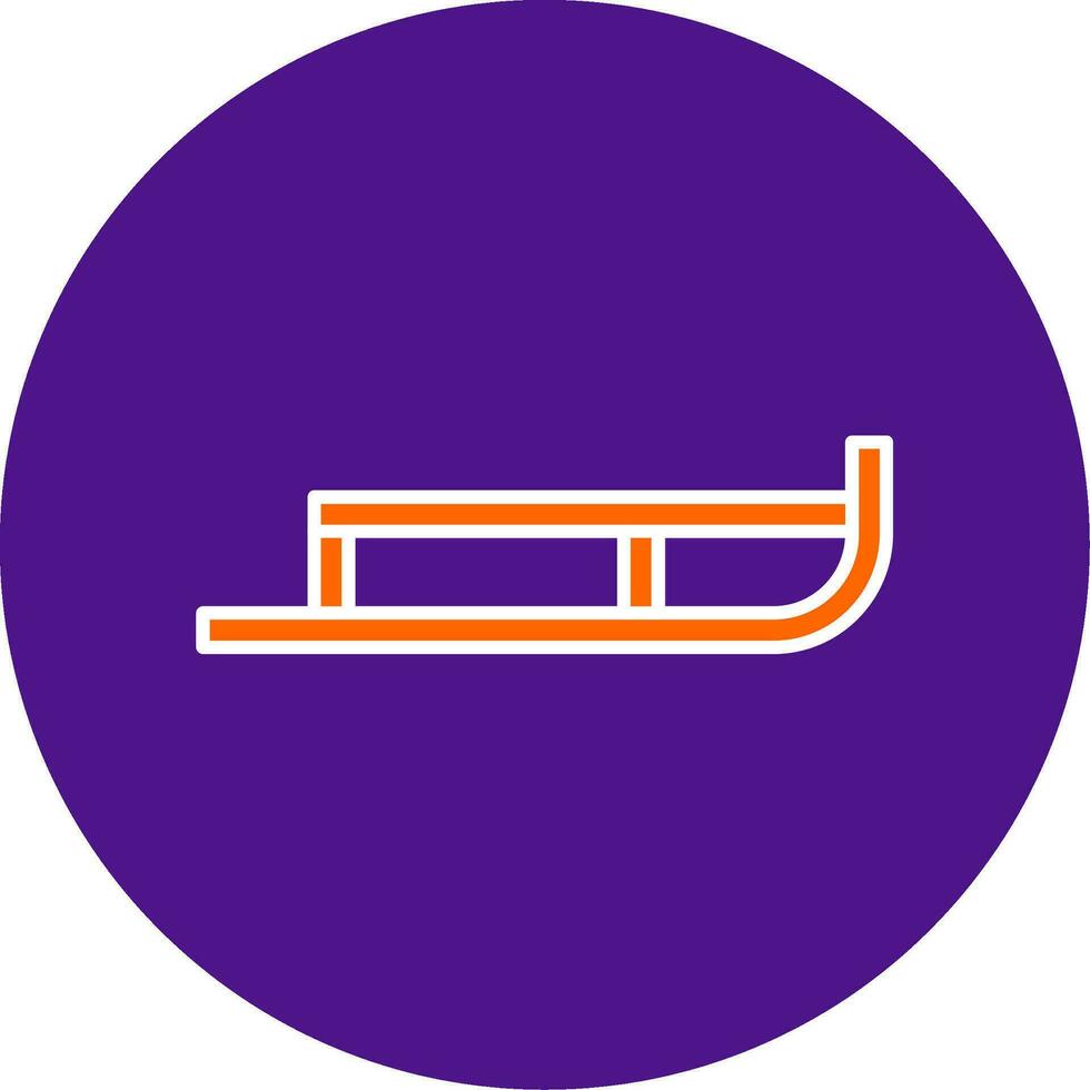 Sled Line Filled Circle Icon vector