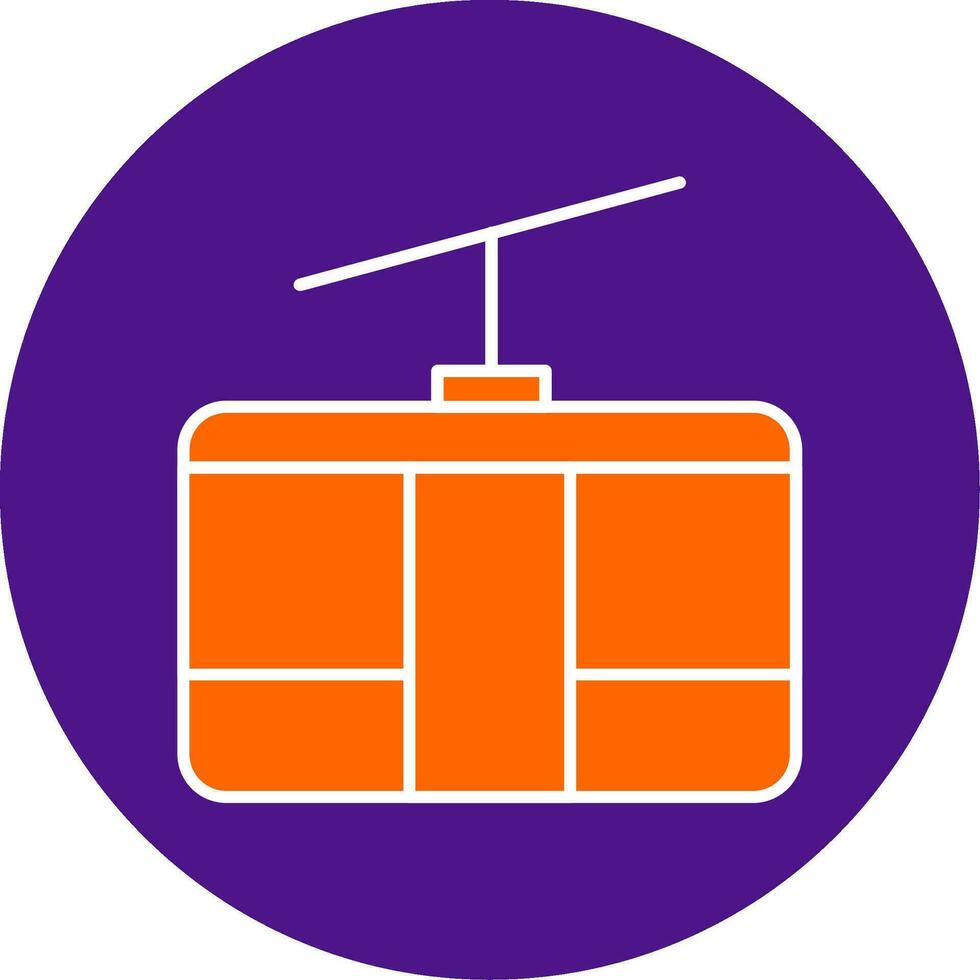 Cableway Line Filled Circle Icon vector