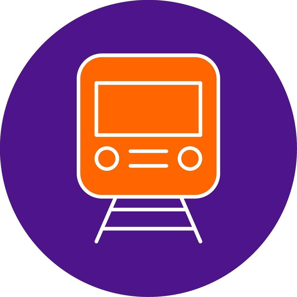 Rail Line Filled Circle Icon vector