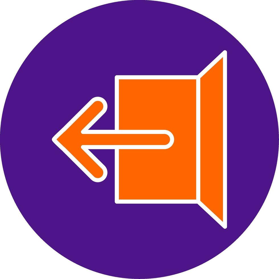 Logout Line Filled Circle Icon vector