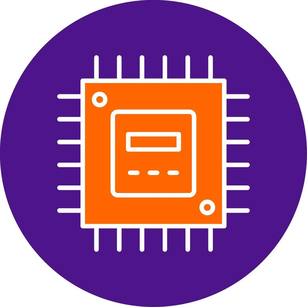 Processor Line Filled Circle Icon vector