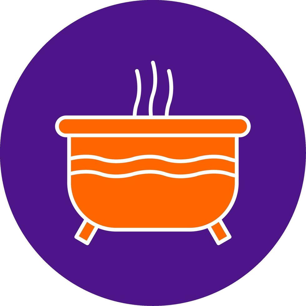 Hot Tub Line Filled Circle Icon vector
