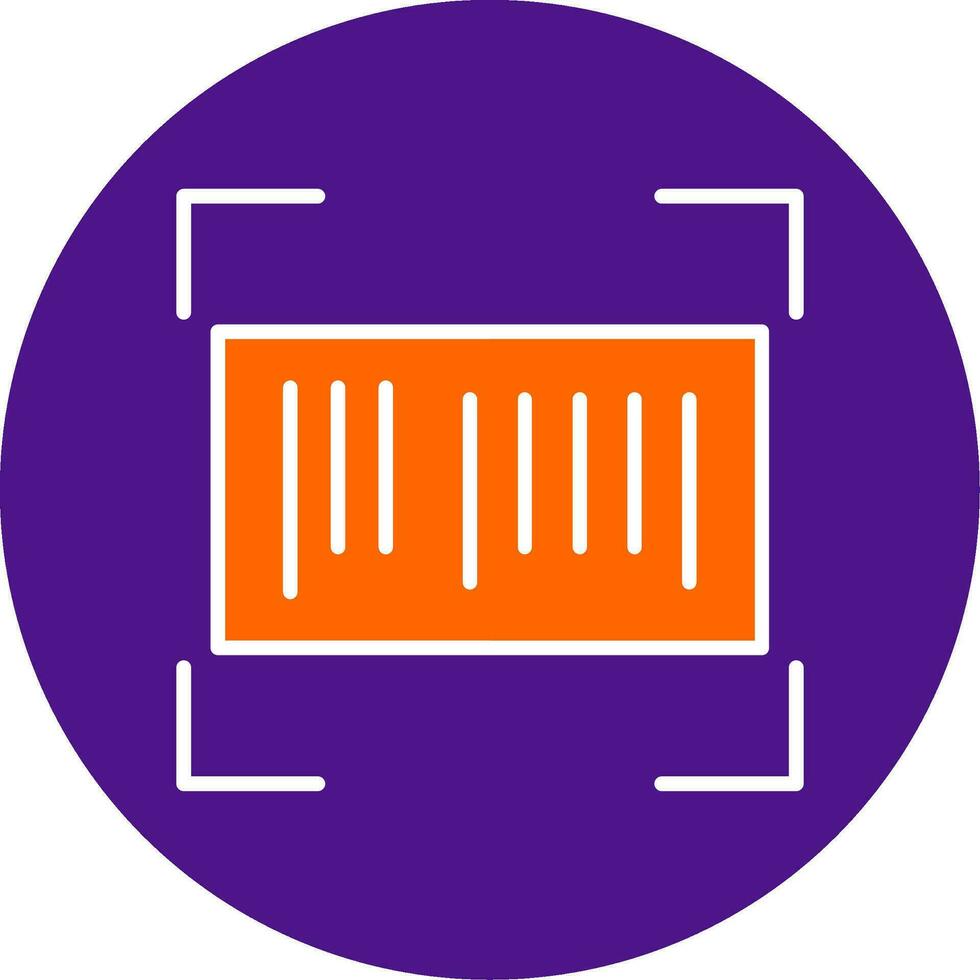 Barcode Line Filled Circle Icon vector