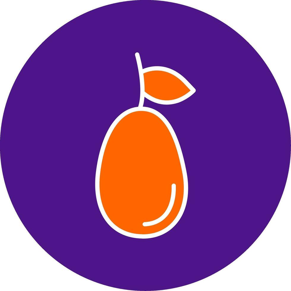 Kumquat Line Filled Circle Icon vector