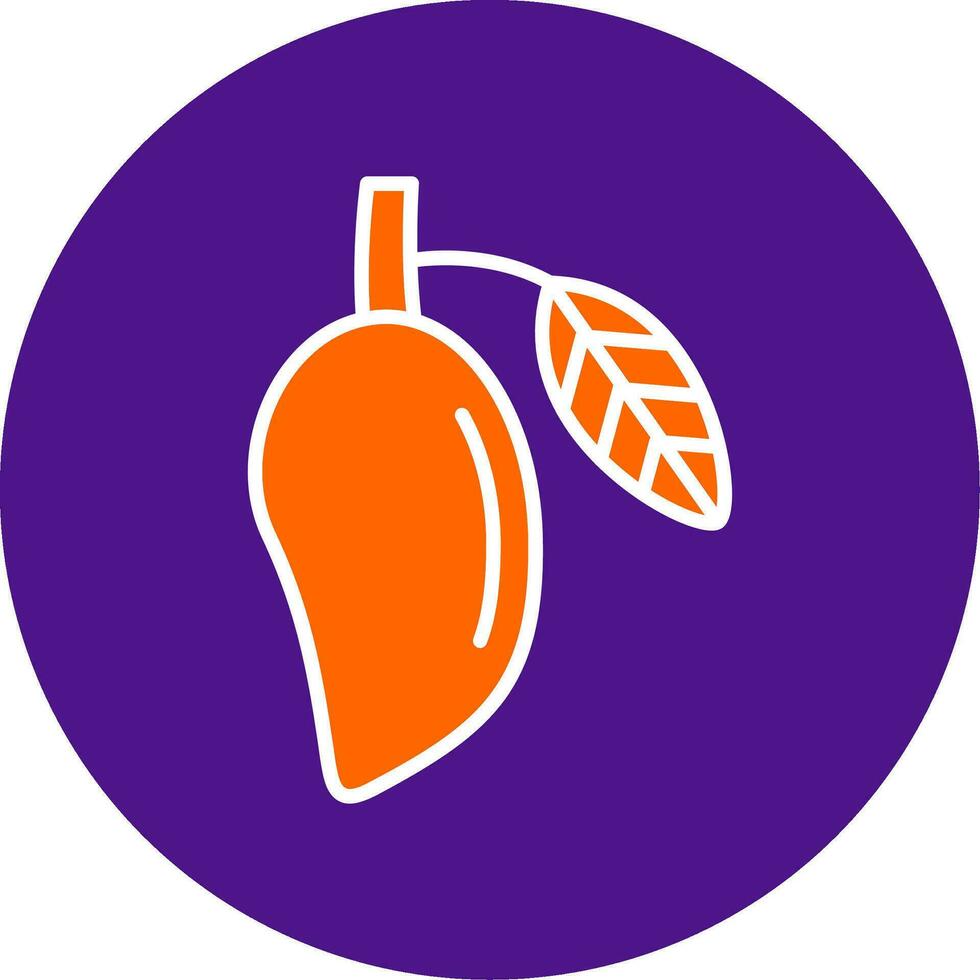 Mango Line Filled Circle Icon vector