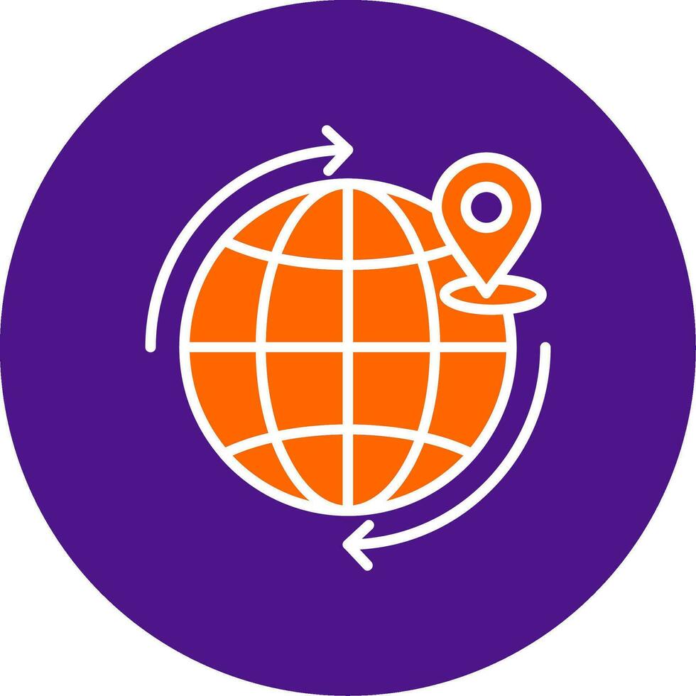 Worldwide Shipping Line Filled Circle Icon vector