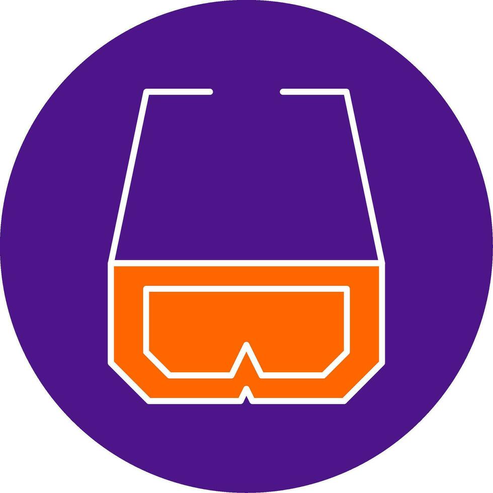 3d Glasses Line Filled Circle Icon vector