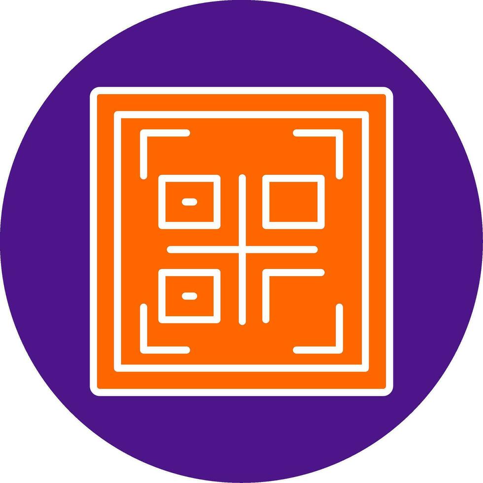 Qr Code Line Filled Circle Icon vector
