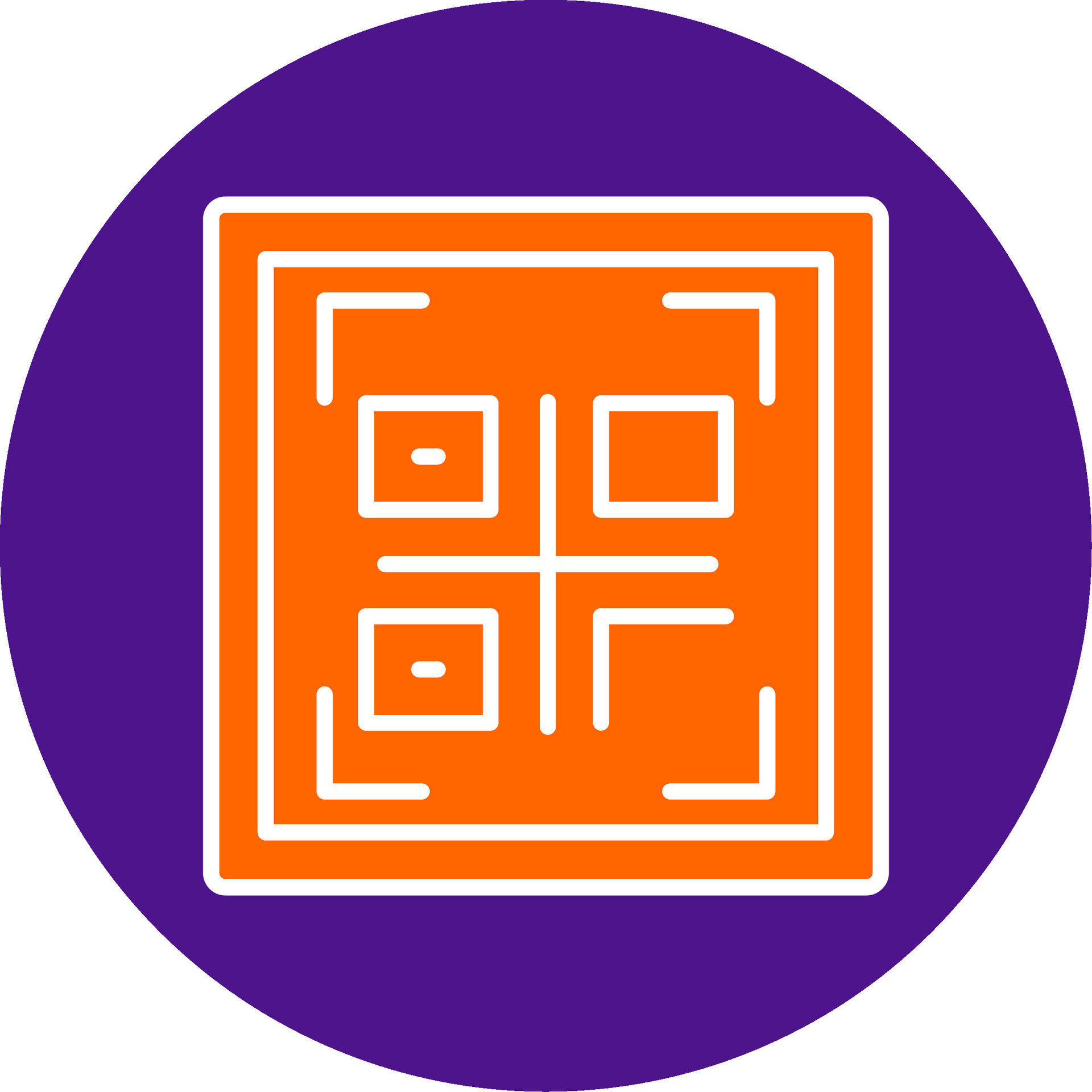 Qr Code Line Filled Circle Icon 37090818 Vector Art at Vecteezy