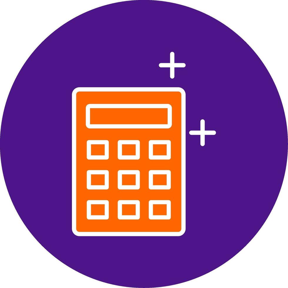 Calculator Line Filled Circle Icon vector