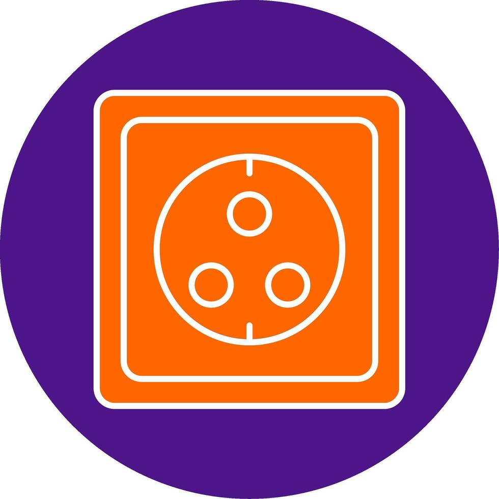 Wall Socket Line Filled Circle Icon vector