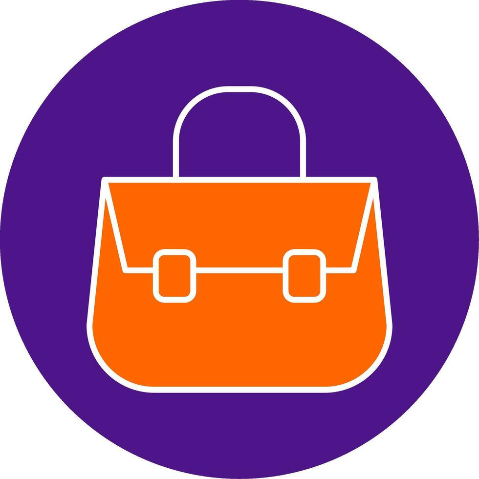Shoulder Bag Line Filled Circle Icon vector