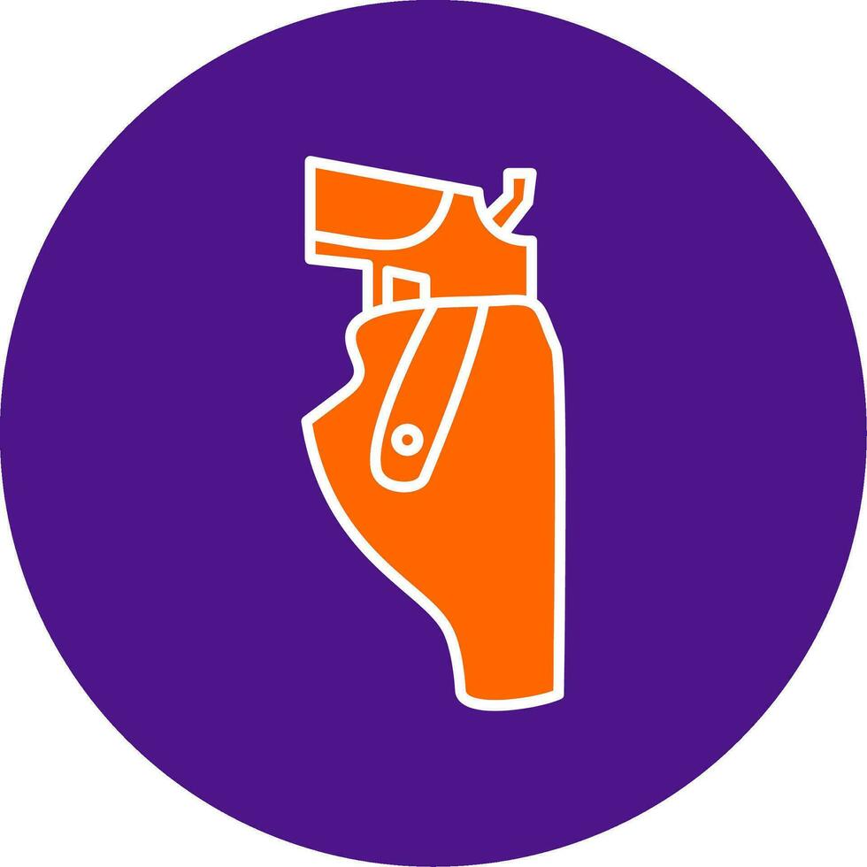 Pistol Holster Line Filled Circle Icon vector