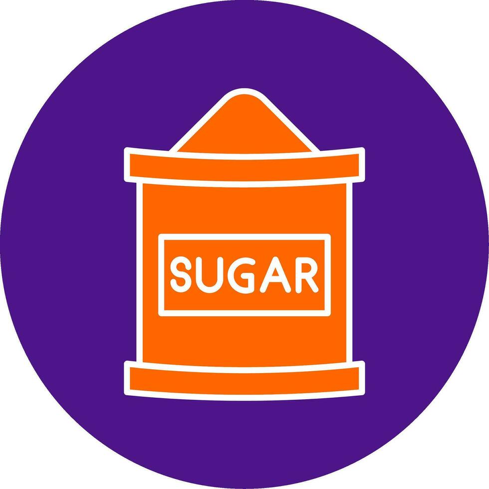 Sugar Bag Line Filled Circle Icon vector