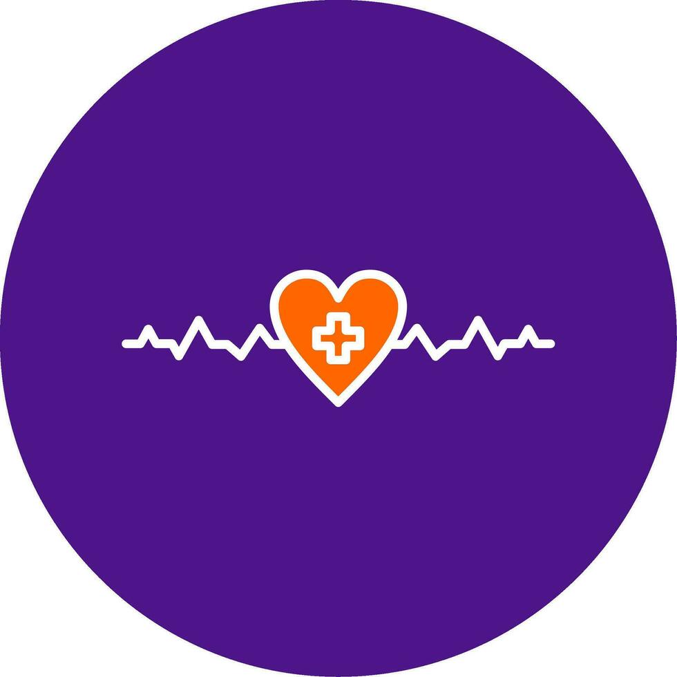 Heartbeat Line Filled Circle Icon vector