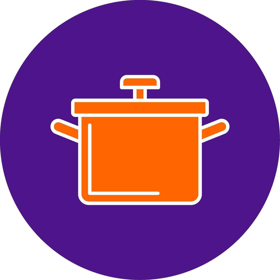 Cooking Pot Line Filled Circle Icon vector