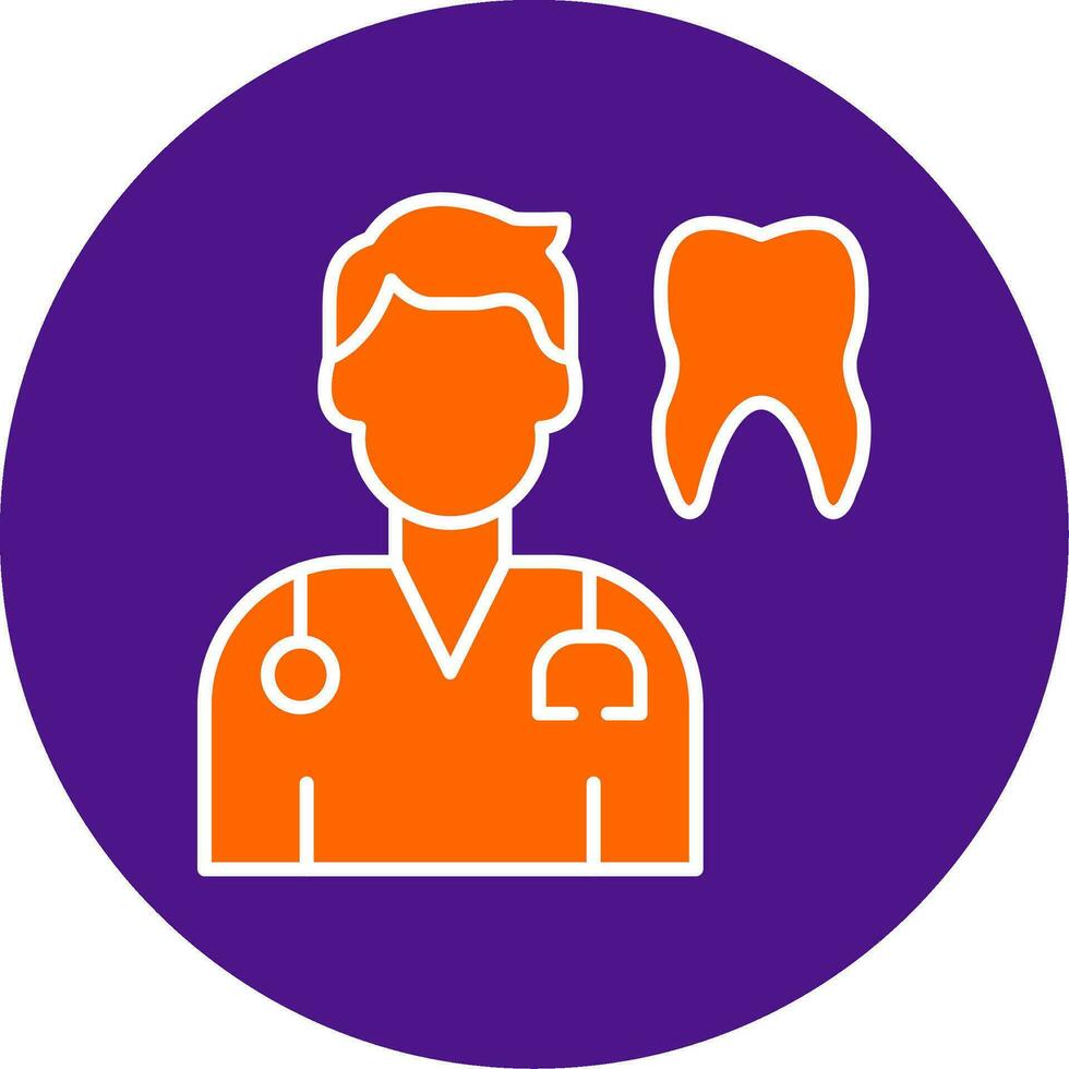 Dentist Line Filled Circle Icon vector