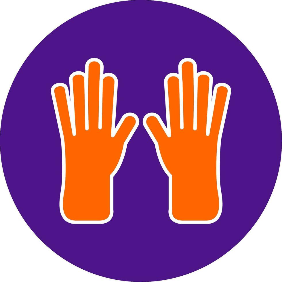 Leather Gloves Line Filled Circle Icon vector