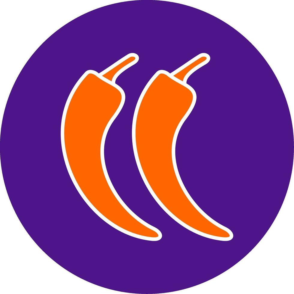 Chilli Line Filled Circle Icon vector