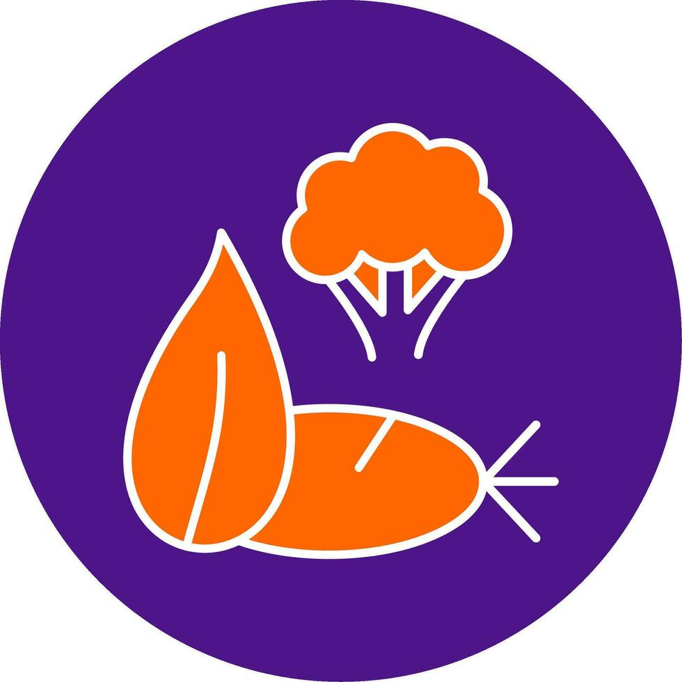 Dietary Food Line Filled Circle Icon vector