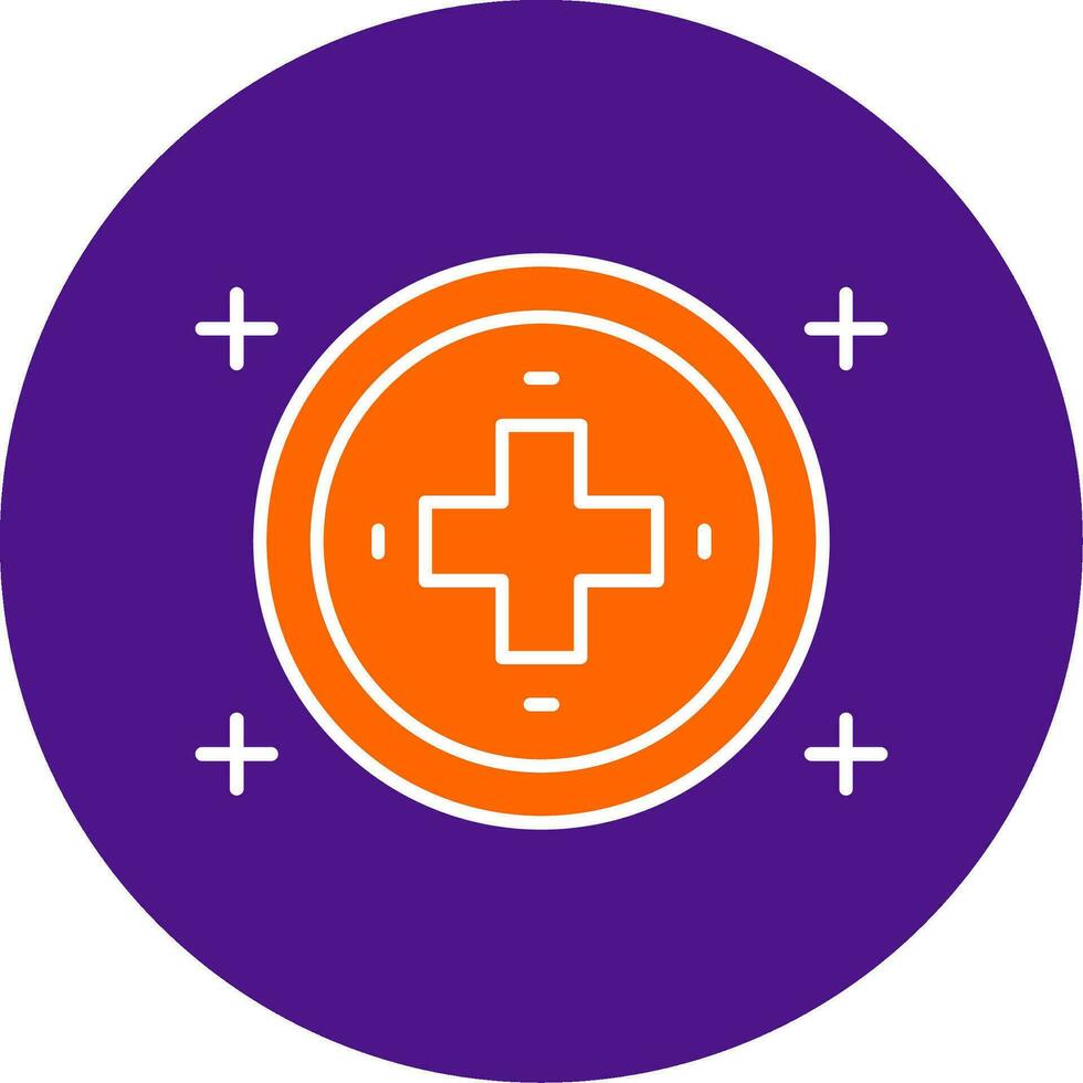 Hospital Sign Line Filled Circle Icon vector