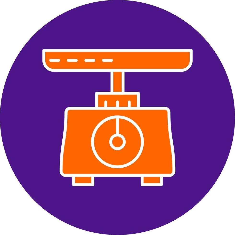 Weighing Scale Line Filled Circle Icon vector
