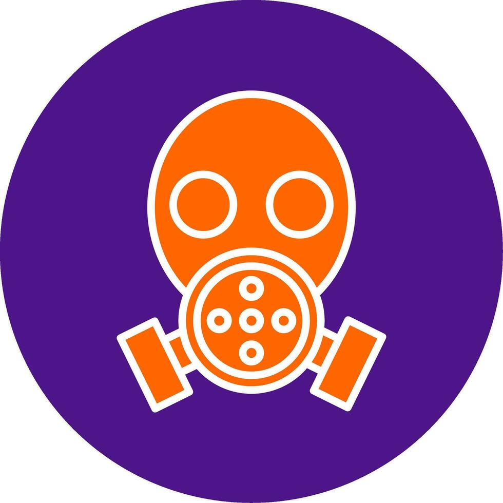 Gas Mask Line Filled Circle Icon vector