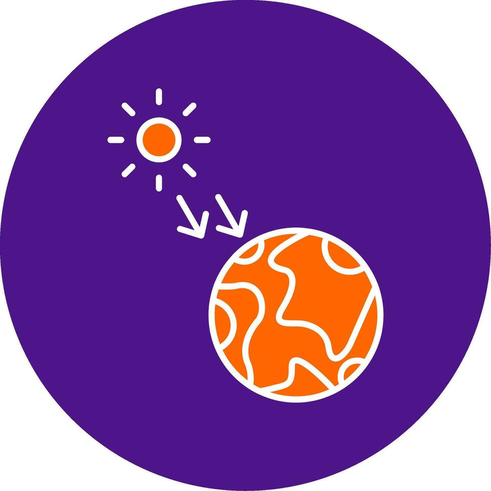 Solar Radiation Line Filled Circle Icon vector