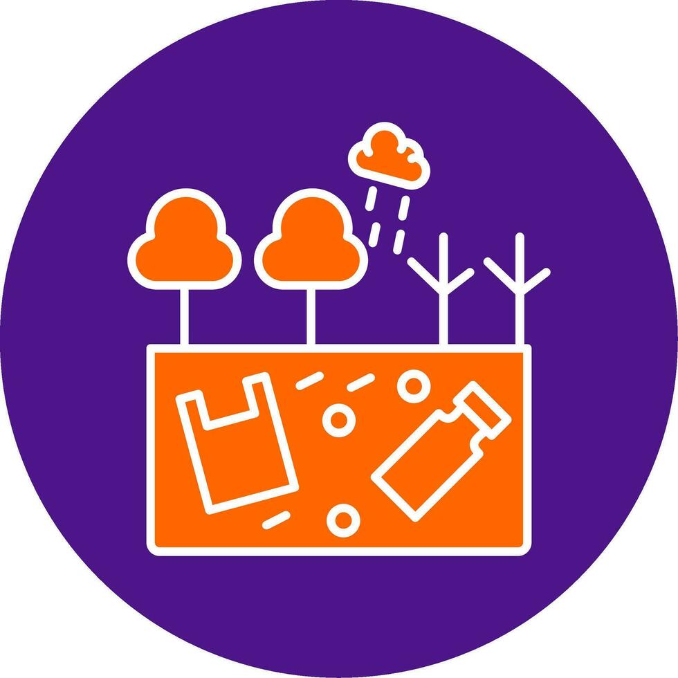 Land Pollution Line Filled Circle Icon vector