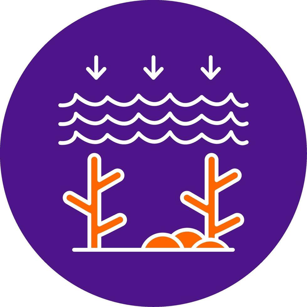 Ocean Acidity Line Filled Circle Icon vector