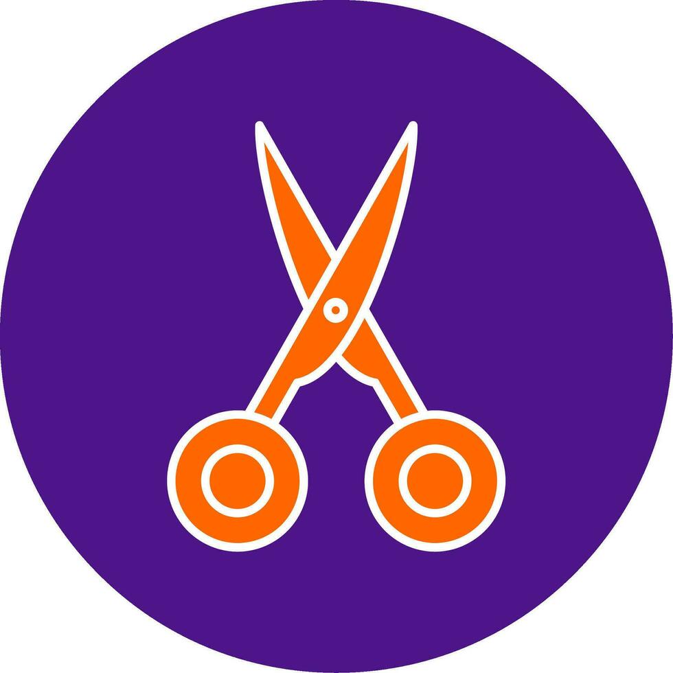 Scissors Line Filled Circle Icon vector