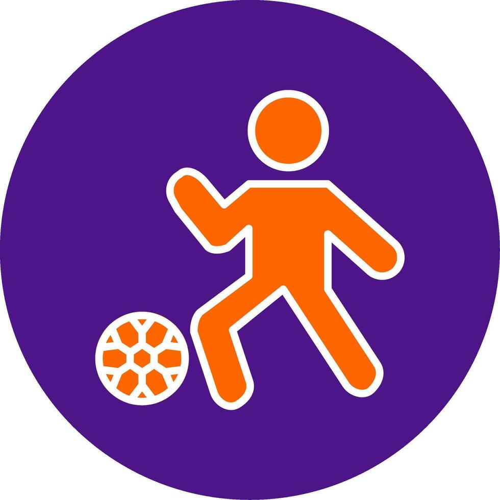 Football Player Line Filled Circle Icon vector