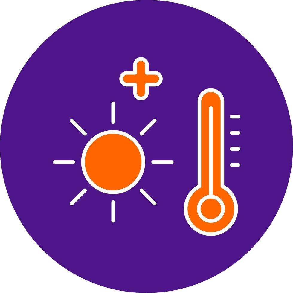 Heat Wave Line Filled Circle Icon vector