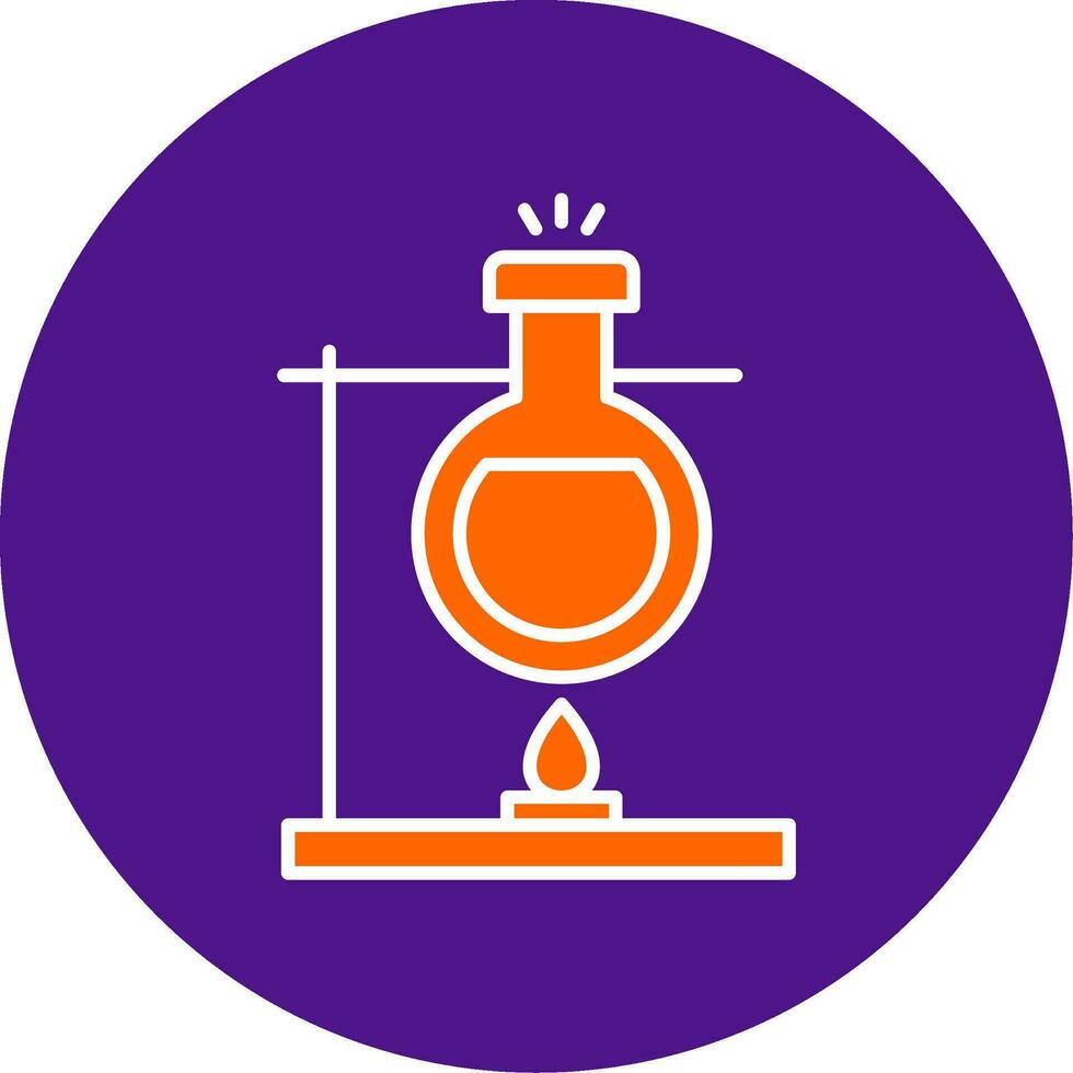 Bunsen Burner Line Filled Circle Icon vector