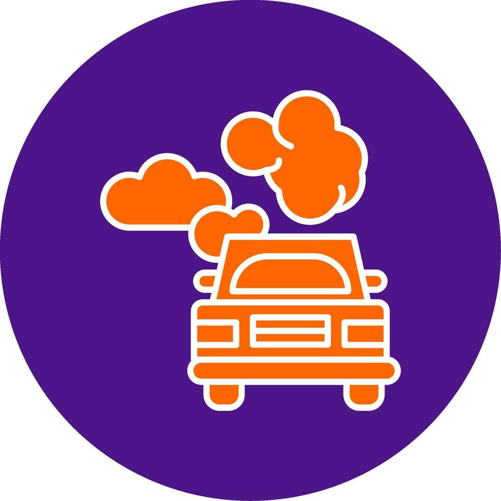 Car Pollution Line Filled Circle Icon vector