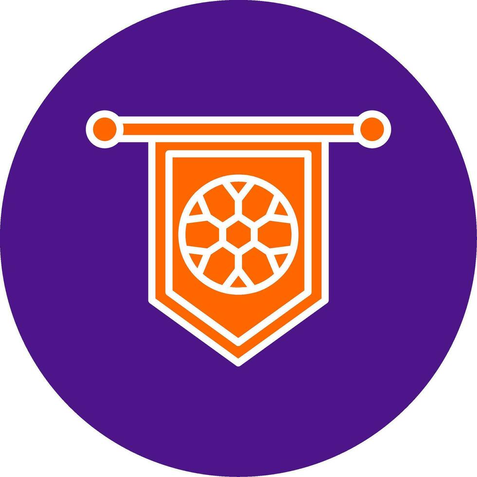 Football Banner Line Filled Circle Icon vector