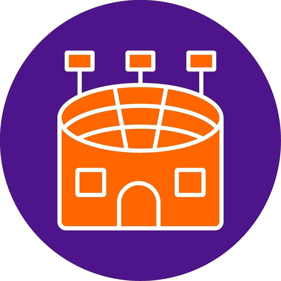 Stadium Line Filled Circle Icon vector