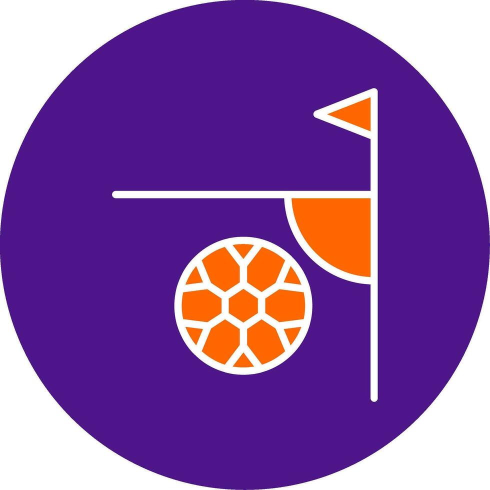 Football Corner Line Filled Circle Icon vector