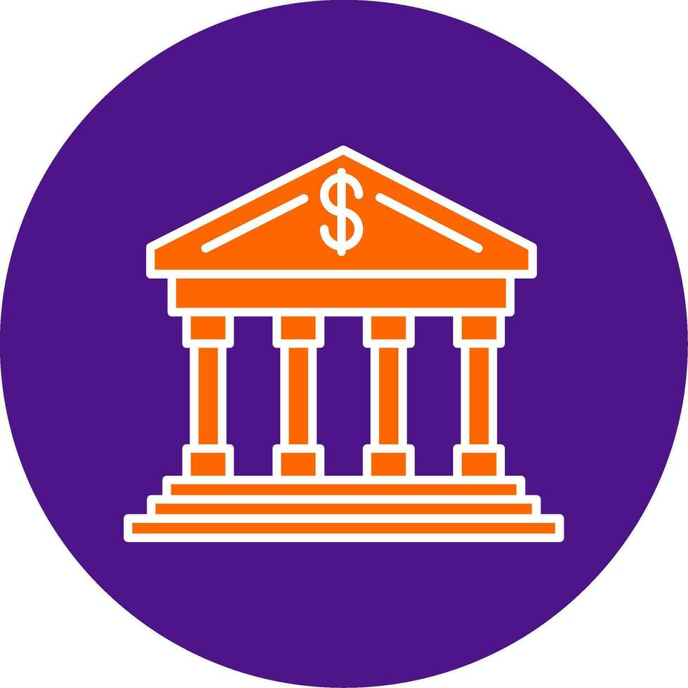 Bank Line Filled Circle Icon vector