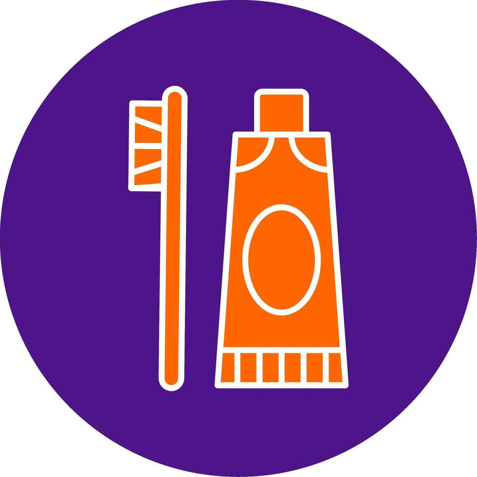 Toothpaste Line Filled Circle Icon vector