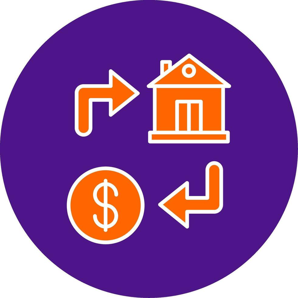 Property Exchange Line Filled Circle Icon vector