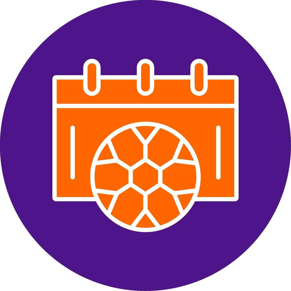 Football Schedule Line Filled Circle Icon vector