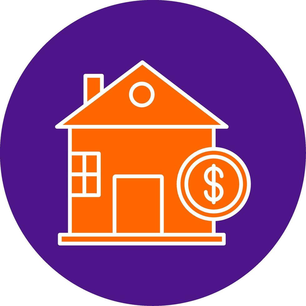 Home Loan Line Filled Circle Icon vector