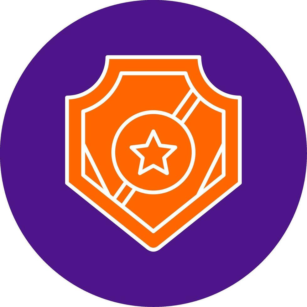 Police Badge Line Filled Circle Icon vector