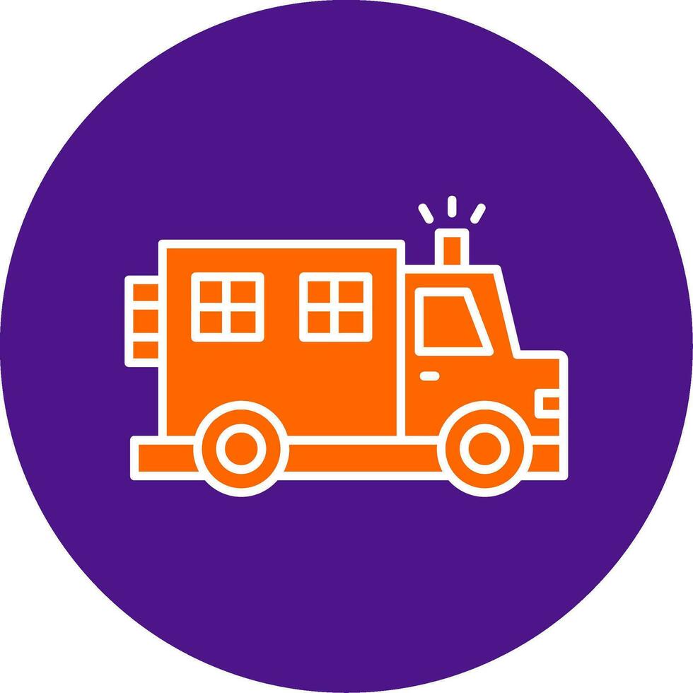 Police Van Line Filled Circle Icon vector